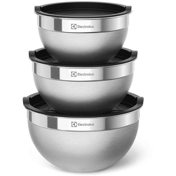 Imagem de Conjunto de Bowls Tigelas Electrolux Aço Inox 3 Pç