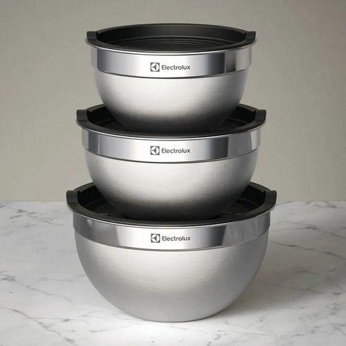 Imagem de Conjunto De Bowls Tigelas Inox Com Tampa Plástica Electrolux