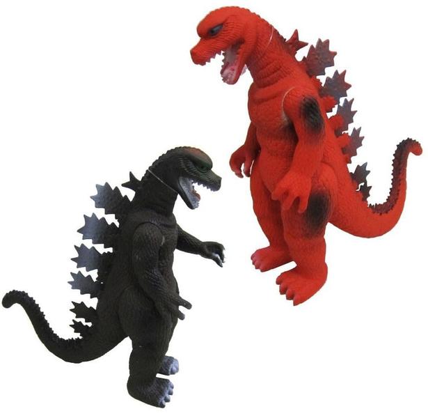 Imagem de Conjunto de Brinquedo com Dois Bonecos Dinossauros Godzilla Monstro Articulado