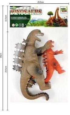 Imagem de Conjunto de Brinquedo com Dois Bonecos Dinossauros Godzilla Monstro Articulado
