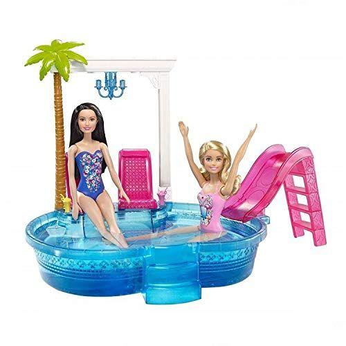 Imagem de Conjunto de brinquedos Barbie Glam Pool and Slide com cadeiras e candelabro