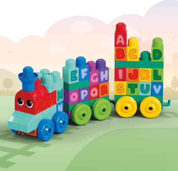 Imagem de Conjunto de brinquedos Building Blocks Mega Bloks First Builders Train 60 unidades