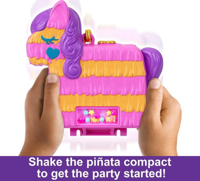 Imagem de Conjunto de brinquedos compacto Polly Pocket Pinata Party com 2 microbonecas