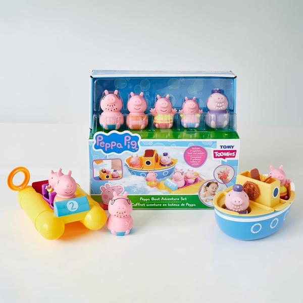 Imagem de Conjunto de brinquedos de banho TOMY Peppa Pig Boat Adventure 18M+ com 2 barcos