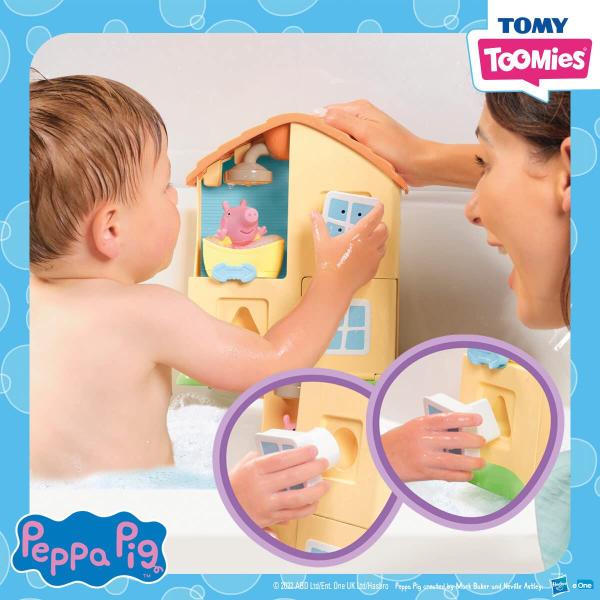 Conjunto de brinquedos de banho TOMY Peppa Pig House Toddler 18 meses ou mais Imagem de Conjunto de brinquedos de banho TOMY Peppa Pig House Toddler 18 meses ou mais