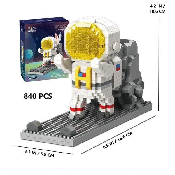 Imagem de Conjunto de brinquedos de blocos de construção SIOYTOER Micro Bricks Astronaut