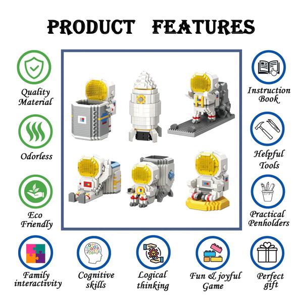 Imagem de Conjunto de brinquedos de blocos de construção SIOYTOER Micro Bricks Astronaut
