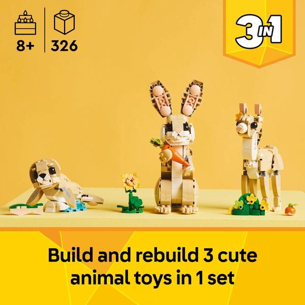 Imagem de Conjunto de brinquedos de construção LEGO Creator 3 em 1 Cute Bunny 31162