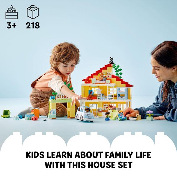 Imagem de Conjunto de brinquedos de construção LEGO DUPLO Town 3 em 1 Family House 10994