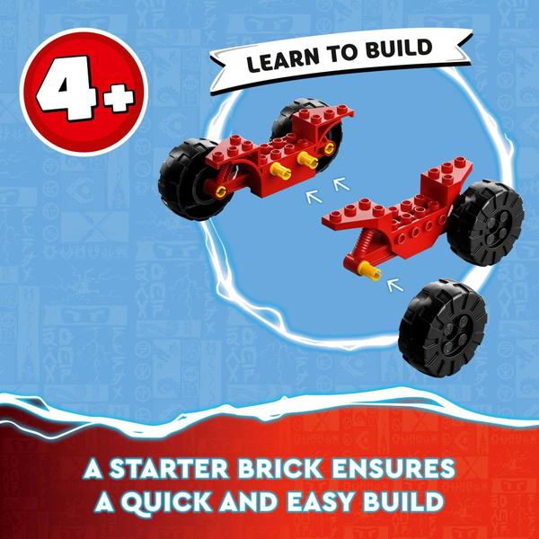 Imagem de Conjunto de brinquedos de construção LEGO NINJAGO Kai and Ras' Car and Bike Batt