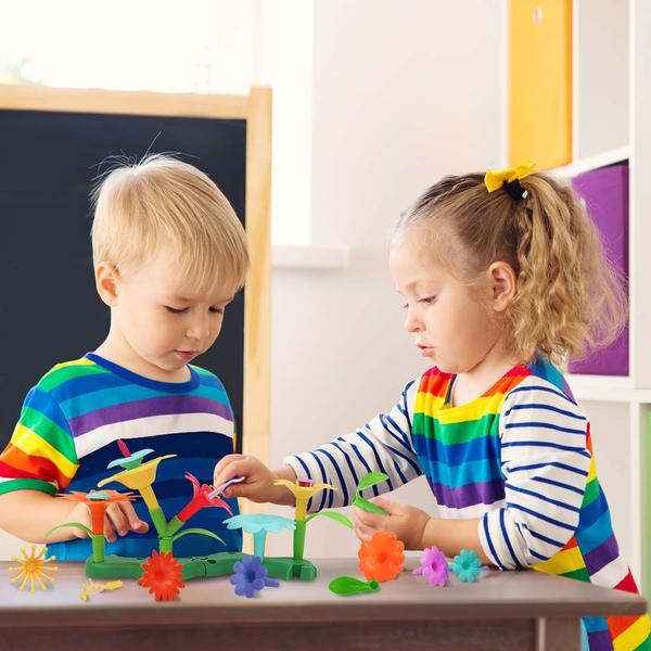 Imagem de Conjunto de brinquedos de construção VERTOY Flower Garden para meninas de 3 anos ou mais com 143 peças