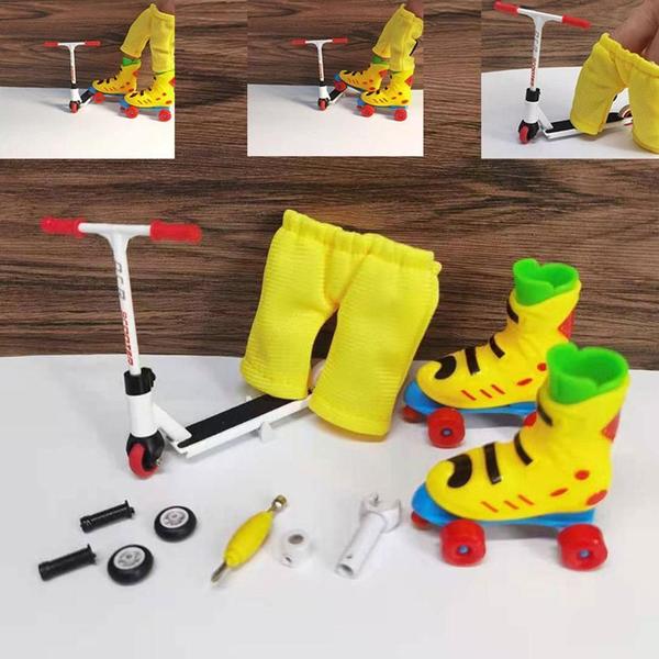 Imagem de Conjunto de brinquedos de dedo para crianças, scooter com patins e calças