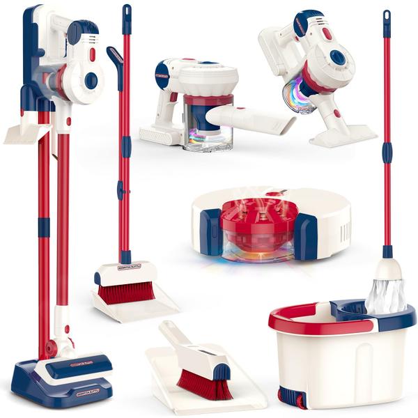 Imagem de Conjunto de brinquedos de limpeza COOLFOX Kids Vacuum Broom Dustpan Mop 3+