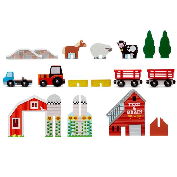 Conjunto de brinquedos Farm Playset Melissa & Doug, mesa de madeira, 17 peças, 1+ Imagem de Conjunto de brinquedos Farm Playset Melissa & Doug, mesa de madeira, 17 peças, 1+