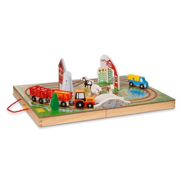Conjunto de brinquedos Farm Playset Melissa & Doug, mesa de madeira, 17 peças, 1+ Imagem de Conjunto de brinquedos Farm Playset Melissa & Doug, mesa de madeira, 17 peças, 1+