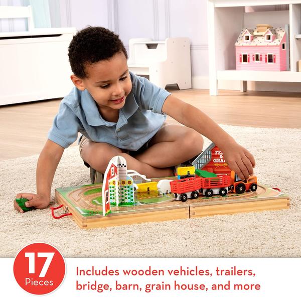 Conjunto de brinquedos Farm Playset Melissa & Doug, mesa de madeira, 17 peças, 1+ Imagem de Conjunto de brinquedos Farm Playset Melissa & Doug, mesa de madeira, 17 peças, 1+