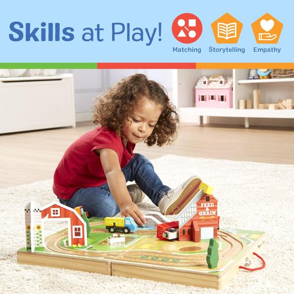 Conjunto de brinquedos Farm Playset Melissa & Doug, mesa de madeira, 17 peças, 1+ Imagem de Conjunto de brinquedos Farm Playset Melissa & Doug, mesa de madeira, 17 peças, 1+