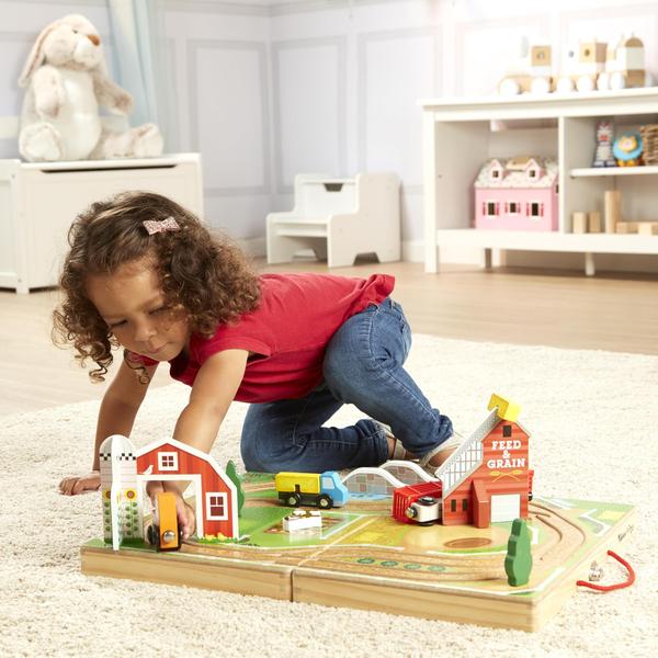 Conjunto de brinquedos Farm Playset Melissa & Doug, mesa de madeira, 17 peças, 1+ Imagem de Conjunto de brinquedos Farm Playset Melissa & Doug, mesa de madeira, 17 peças, 1+