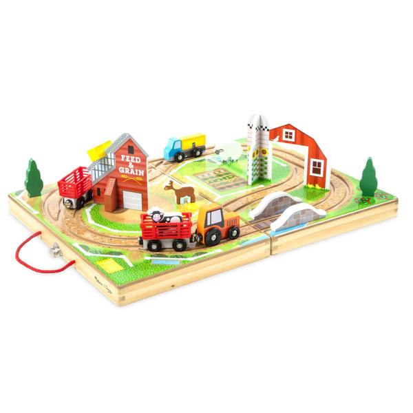 Imagem de Conjunto de brinquedos Farm Playset Melissa & Doug, mesa de madeira, 17 peças, 1+