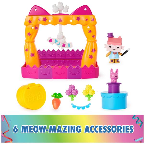Conjunto de brinquedos Gabby's Dollhouse Baby Box Talent Show Balcony, 8 unidades Imagem de Conjunto de brinquedos Gabby's Dollhouse Baby Box Talent Show Balcony, 8 unidades