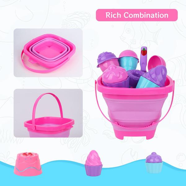 Imagem de Conjunto de brinquedos Ice Cream Sand FUTUREPLUSX 42 unidades para crianças com bolsa