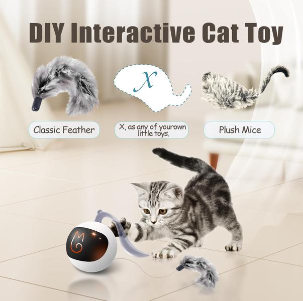 Imagem de Conjunto de brinquedos interativo Cat Ball Migipaws Fun Tracker recarregável