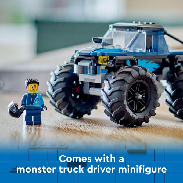 Imagem de Conjunto de brinquedos LEGO City Blue Monster Truck com motorista de mais de 5 anos