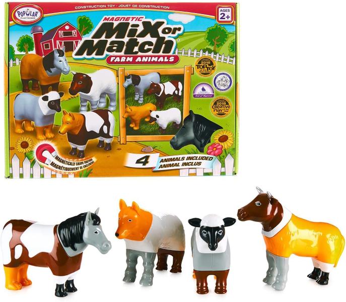 Imagem de Conjunto de brinquedos magnéticos Popular Playthings Farm Animals 16 unidades