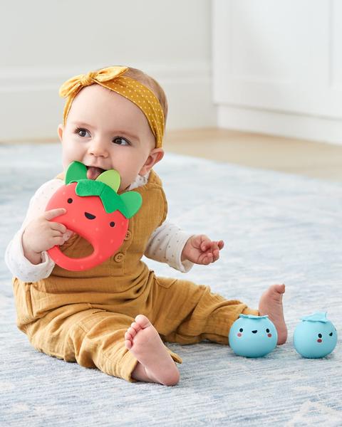 Imagem de Conjunto de brinquedos musicais Skip Hop Farmstand com pandeiro de morango e 2 coqueteleiras de mirtilo