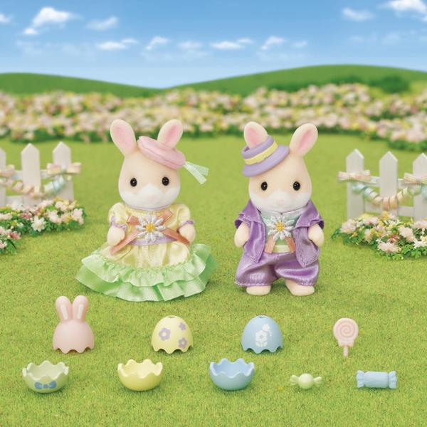 Imagem de Conjunto de brinquedos para bonecas Calico Critters Easter Celebration com 2 bonecos