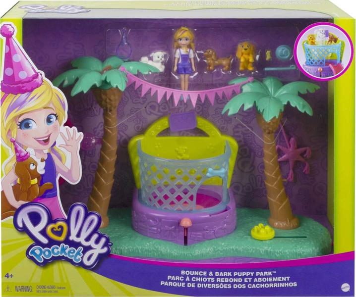 Imagem de Conjunto de brinquedos Polly Pocket Bounce & Bark Puppy Park com boneca Polly