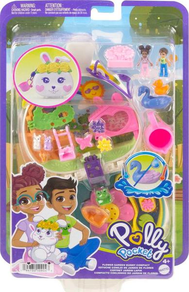 Imagem de Conjunto de brinquedos Polly Pocket Flower Garden Bunny com 2 microbonecas