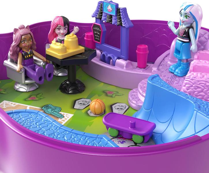 Imagem de Conjunto de brinquedos Polly Pocket Monster High com 3 microbonecas e 10 unidades