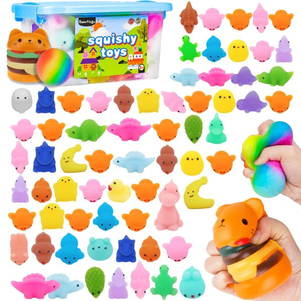 Imagem de Conjunto de brinquedos Squishy beerfingo, mais de 70 unidades com caixa de presente para crianças e adultos