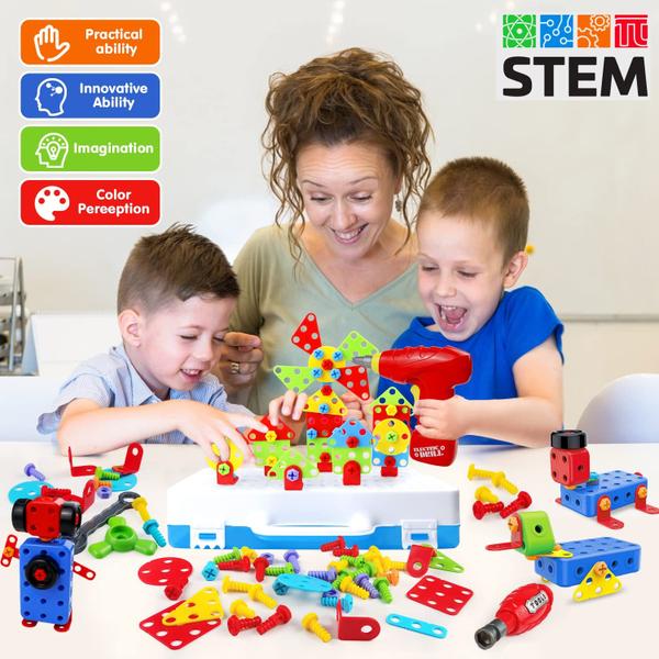 Imagem de Conjunto de brocas Building Blocks STEM Toy aotipol para crianças de 3 a 8 anos