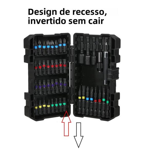 Imagem de Conjunto de Brocas com Chave de Impacto (15/20/45 Peças) - Para Madeira, Metal e Aço - com Estojo