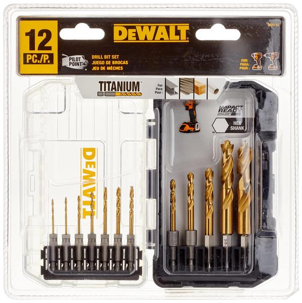 Imagem de Conjunto de brocas DEWALT Titanium Impact Ready for Metal, 12 unidades