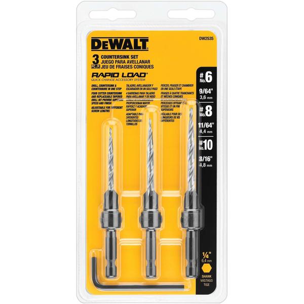 Imagem de Conjunto de brocas escareadas DEWALT DW2535 6, 8, 10 de 3 peças