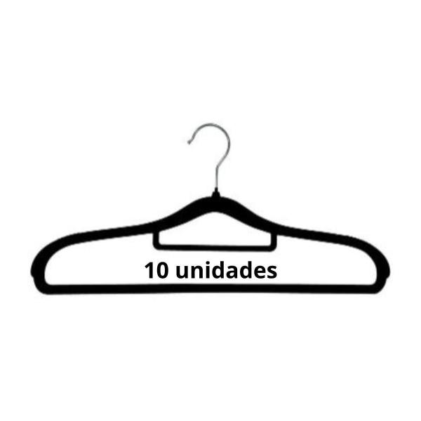 Imagem de Conjunto De Cabides Largo Aveludado Preto 10 Unidades