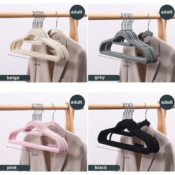 Conjunto de cabides Wokex Flocking, antiderrapante, doméstico, adulto, bege, 10p Imagem de Conjunto de cabides Wokex Flocking, antiderrapante, doméstico, adulto, bege, 10p