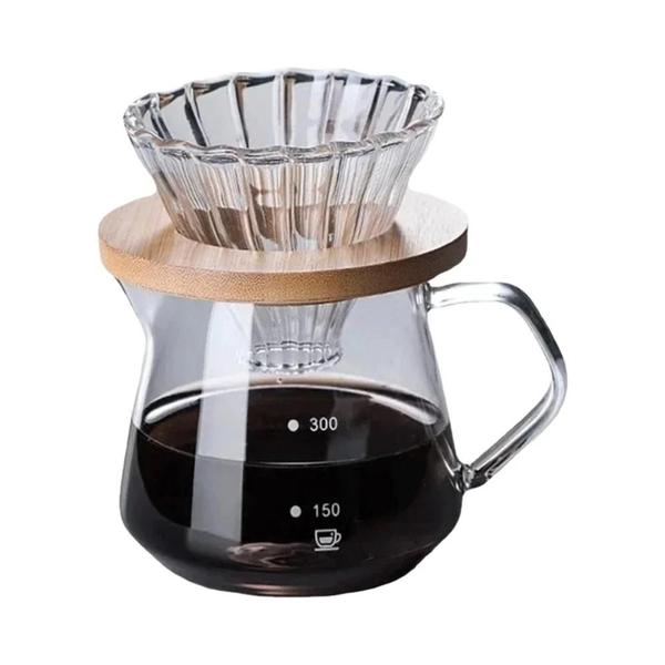 Imagem de Conjunto de Cafeteira de Vidro com Jarra e Filtro - 600ml e 300ml