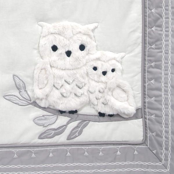 Imagem de Conjunto de cama de berço Lambs & Ivy Luna branco/cinza Celestial Owl