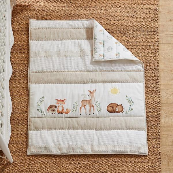 Imagem de Conjunto de cama de berço Levtex Baby Woodland Pals 5 peças de creme