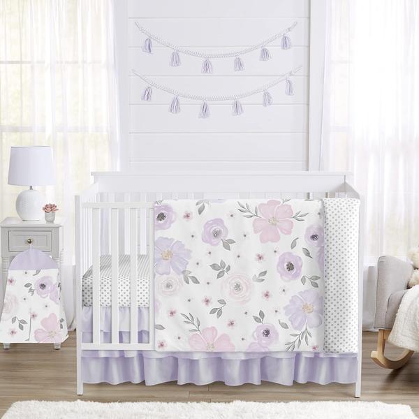 Imagem de Conjunto de cama de berço Sweet Jojo Designs Lavender Purple Floral