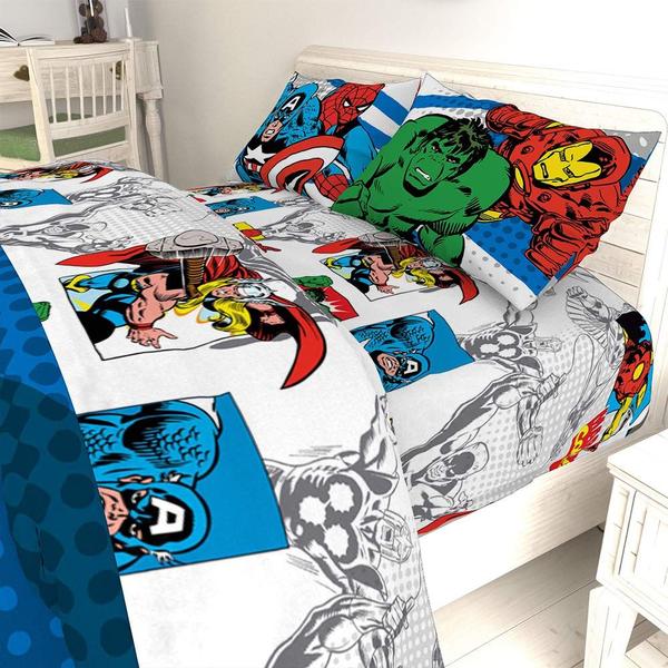 Imagem de Conjunto de cama Jay Franco Avengers Comics Good Guys em tamanho real