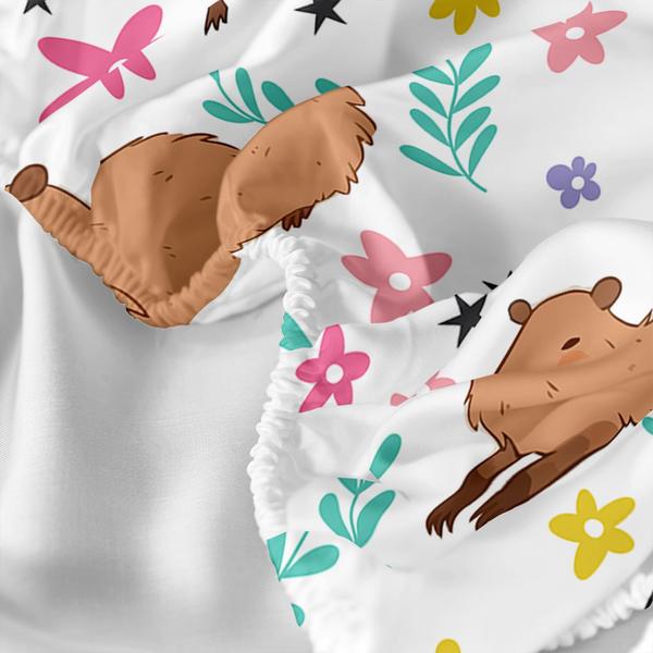 Imagem de Conjunto de cama QOOMO Cartoon Cute Capybara Microfiber Twin Size