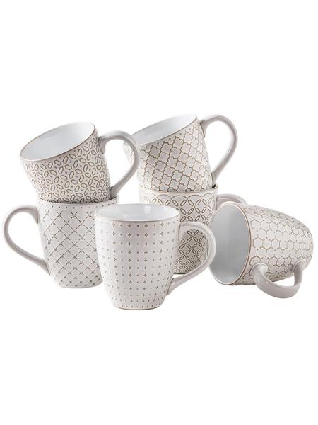 Imagem de Conjunto de canecas de café DOWAN 560ml Ceramic Embossment Stoneware x6