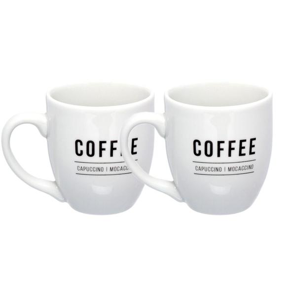 Imagem de Conjunto De Canecas Para Café Suco Com 300ml Porcelana Branca 2 Peças