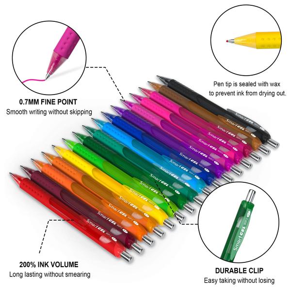 Imagem de Conjunto de canetas de gel Smart Color Art, pacote com 40 recargas de 0,7 mm