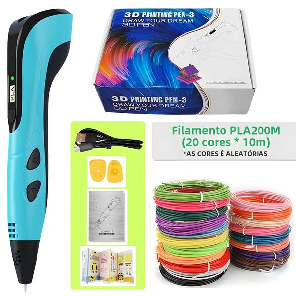 Imagem de Conjunto De Canetas De Impressão 3D Para Crianças Com Fonte De Alimentação PLA Filament Travel Case